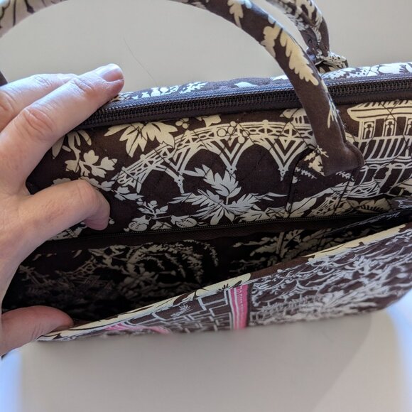 Vera Bradley Imperial Toile Brown & Pink Larger Laptop Case - Picture 8 of 16